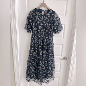 Baltic Born Navy and Gold Floral Maxi Dress